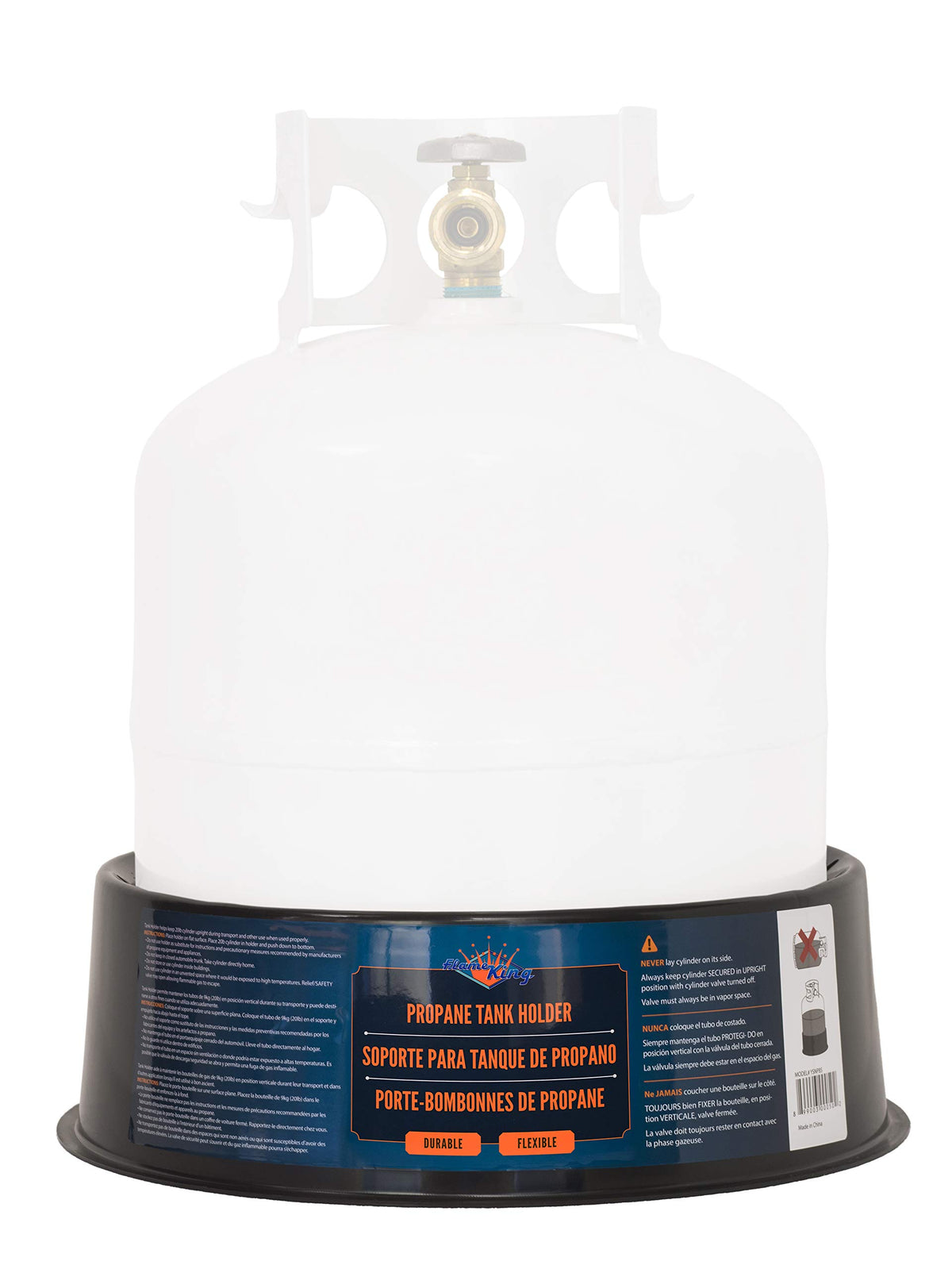 FLAME KING YSNPBS Flame King YSNPBS Propane Cylinder Base Stabilizer, Fits 20lb, 30lb, and 40lb Tanks, Black