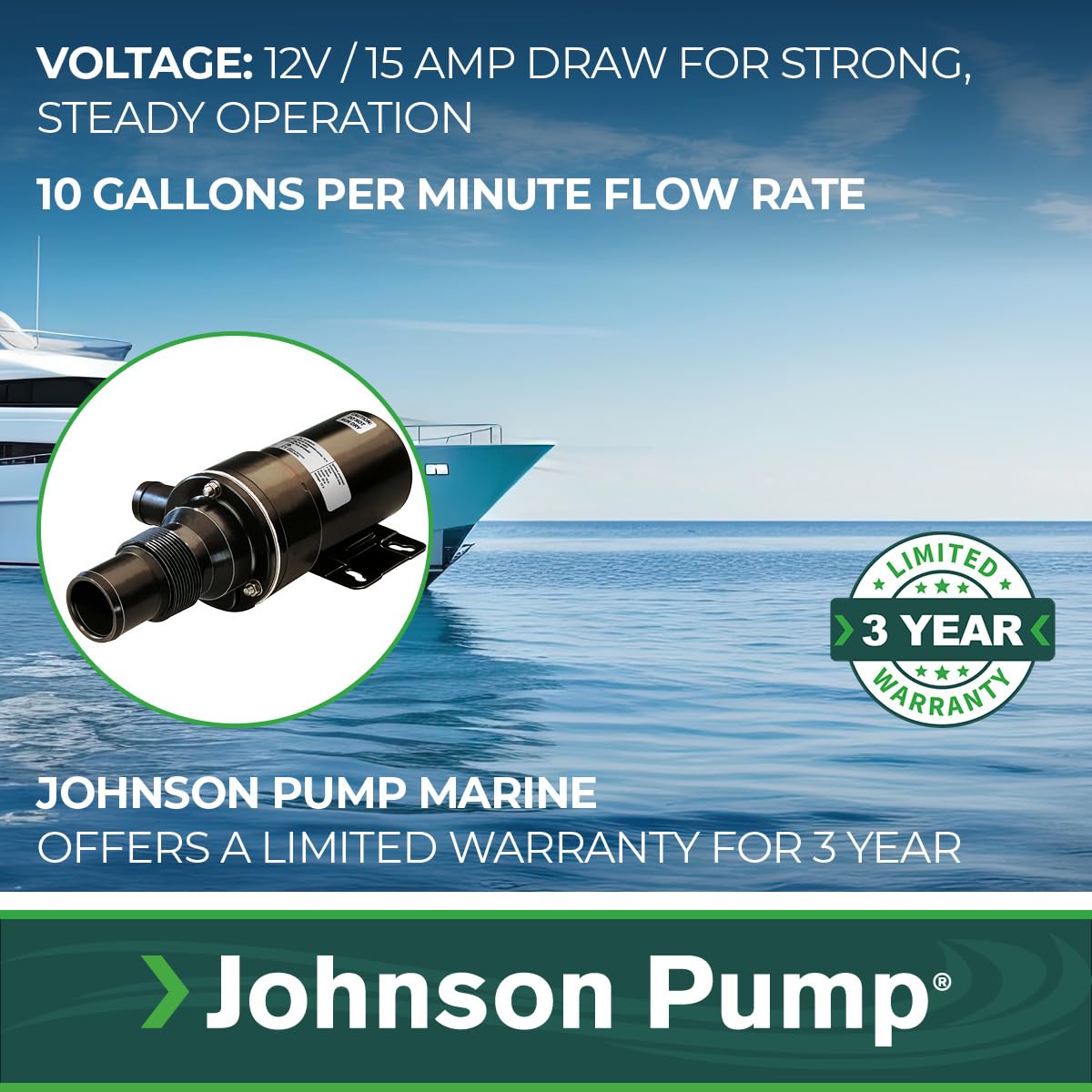 JOHNSON PUMP 10-24453-01 Johnson Pump 10-24453-01 MACERATOR PUMP TA3P10-1907 12V