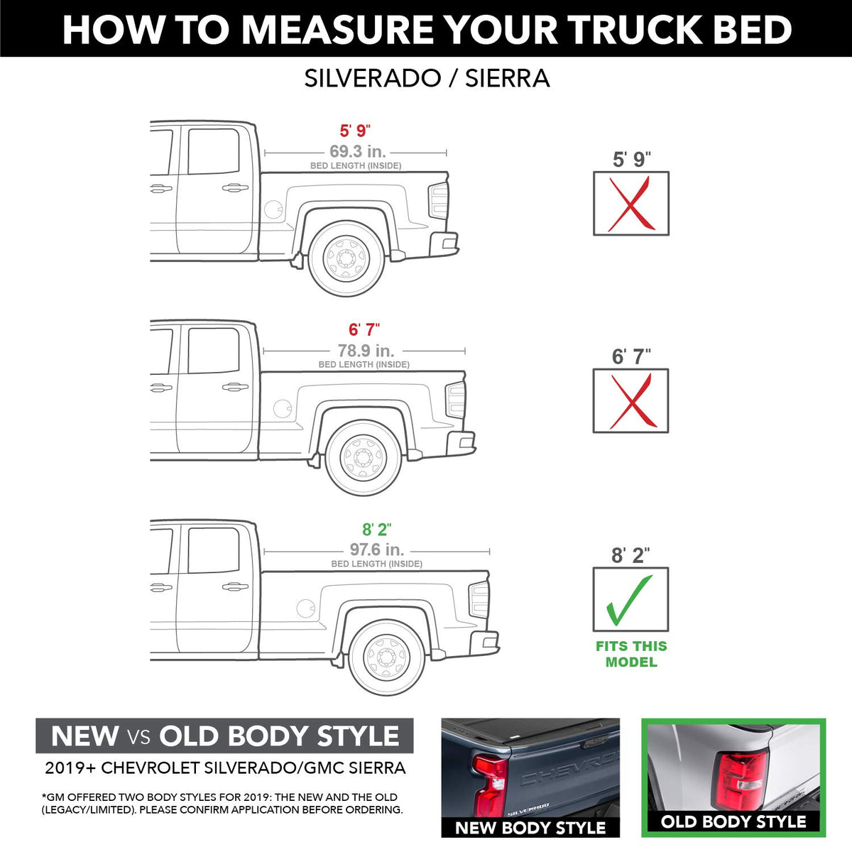 UNDERCOVER UX12025 RealTruck Undercover Ultra Flex Hard Folding Truck Bed Tonneau Cover | UX12025 | Fits 2014-2019 Chevy/GMC Silverado/Sierra 1500/2500/3500HD (Will not fit 2014 2500/3500) 8' 2" Bed (97.6")