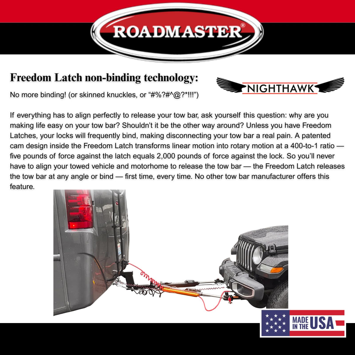 ROADMASTER 676 Roadmaster 676 Nighthawk Tow Bar