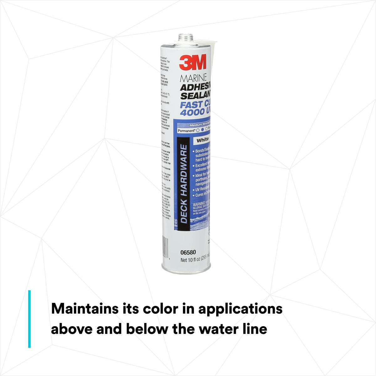3M 06580 3M Marine Adhesive Sealant 4000UV, PN06580, White, 295 mL Cartridge