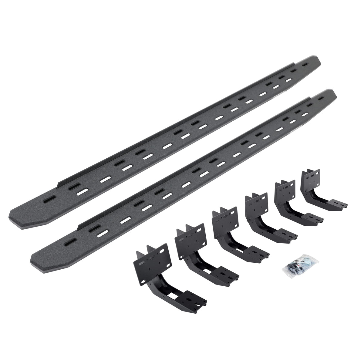 GO RHINO 69630680ST Go Rhino RB30 Slim Running Boards & Brackets – Galvanized Steel, Protective Bedliner Coating – 69630680ST – Fits 2019-2024 RAM 1500 Quad Cab Pickup