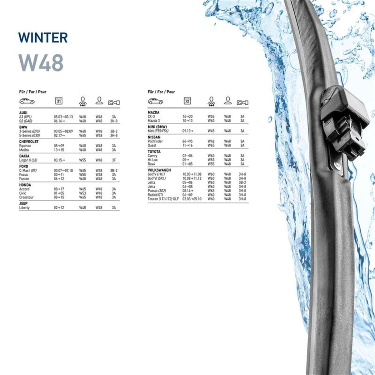Hella 358004191 9XW 358 004-191 Winter Wiper Blade