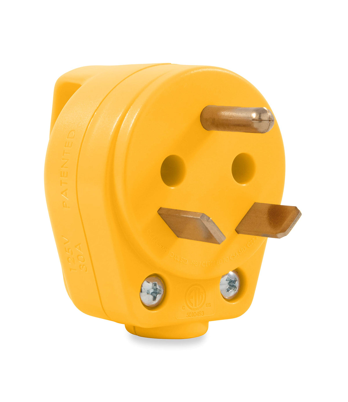 CAMCO 55283 Camco Power Grip RV Mini Replacement Plug - Attach 30 Amp RV Plug to Existing 30 Amp RV Extension Cord - Features Ergonomic Designed Handle for Easy Gripping- Rated for 125 V/3750 W (55283)
