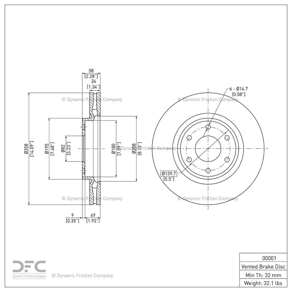 Dynamic Friction 600-67115 Rear Brake Rotor