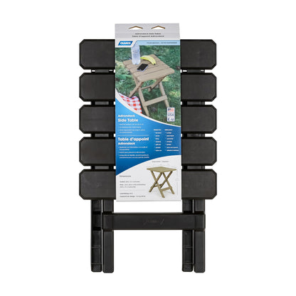 CAMCO 51882 Camco Adirondack Quick-Folding Plastic Outdoor Side Table, Mocha, 51882