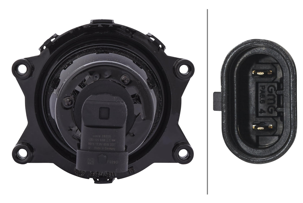 HELLA 998570021 Hella 998570021 60mm HB3High Beam SAE Headlamp, Black