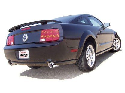 BORLA 11750 BORLA 11750 Axle-Back Perf. Exhaust Sys. for '05-'09 Ford Mustang GT 4.6L V8 & '07-'09 Shelby GT500 5.4L V8 T-304 Stainless Steel S-Type Dual Split Rear Exit Single 4" Round Chrome Tips Each Side