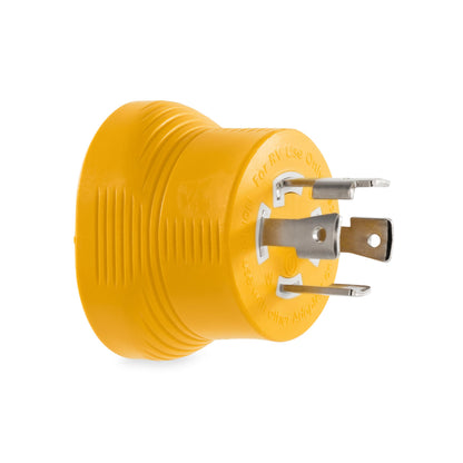 CAMCO 55338 Camco PowerGrip 30 Amp 4-Prong Generator Adapter - Featuring a 30-amp Locking Male Plug (NEMA L14-30P) and a 30-amp Female Connector (NEMA TT-30R) - 55338