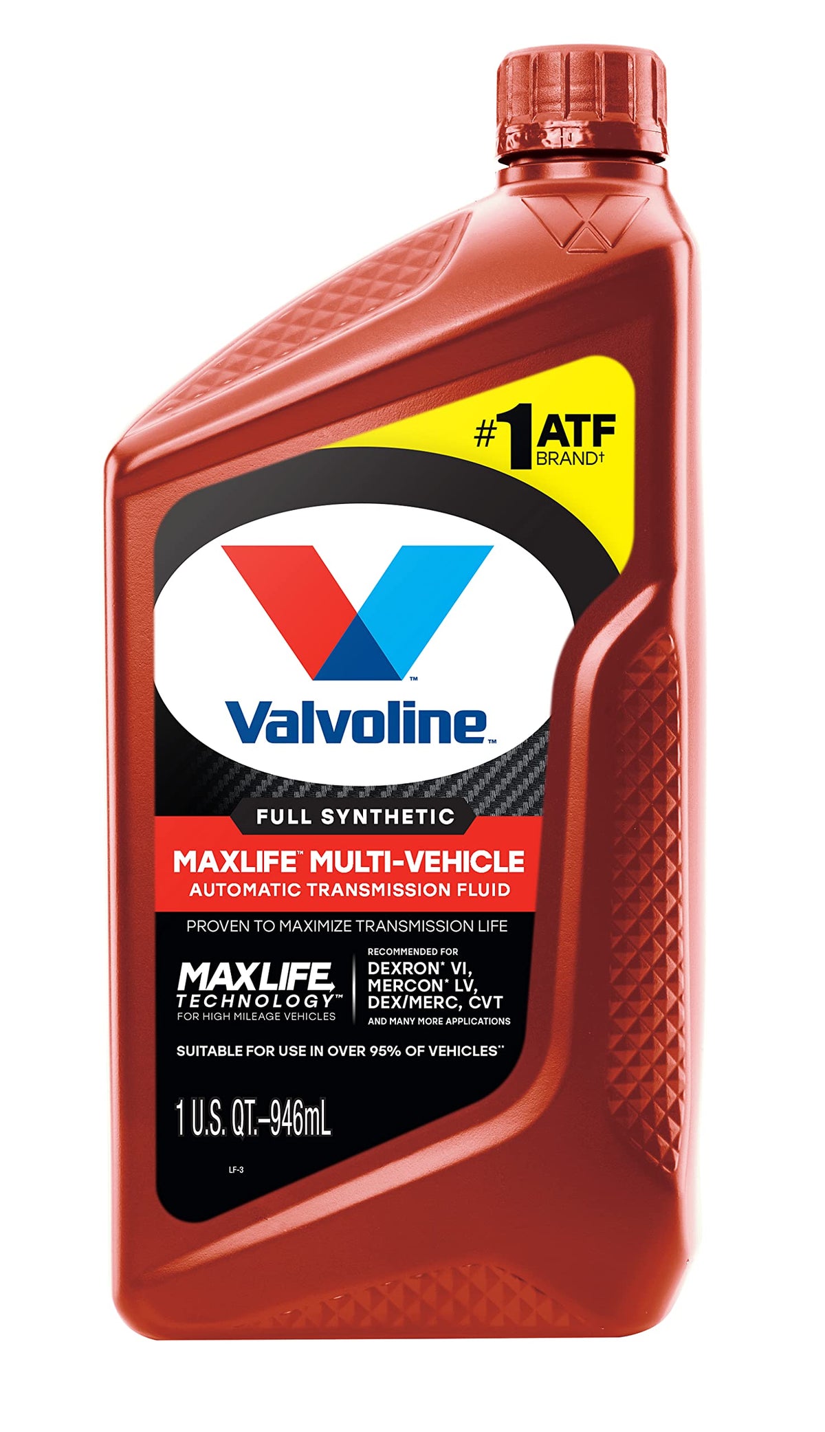 VALVOLINE VV3246 Valvoline Multi-Vehicle (ATF) Full Synthetic Automatic Transmission Fluid 1 QT, Case of 6