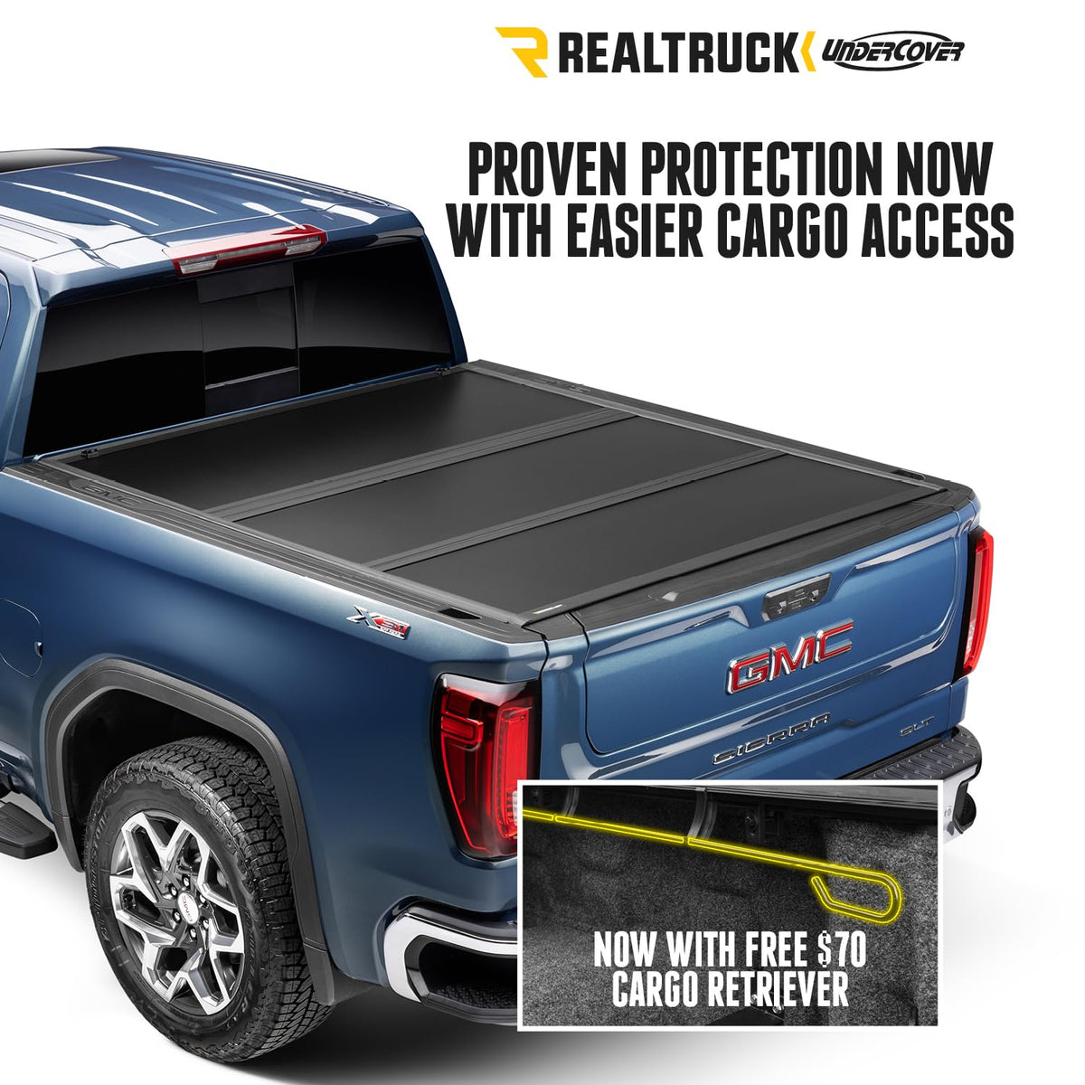 UNDERCOVER SL44008 RealTruck Undercover Select Hard Folding Truck Bed Tonneau Cover | SL44008 | Fits 2007-2021 Toyota Tundra (w/Cargo Management System) 5' 7" Bed (68.4")
