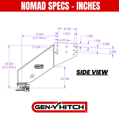 GEN-Y HITCH GH-8101 GEN-Y Hitch Nomad 5th Wheel to Gooseneck Static Pin Box | Made in USA