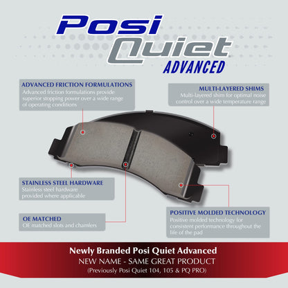 Centric Parts 105.17360 Posi Quiet Premium Ceramic Disc Brake Pad Set