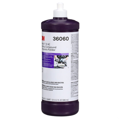 3M 36060 Perfect-It Perfect-It EX AC Rubbing Compound, 36060, Fast Cutting, High Performing, 1 qt (32 fl oz)