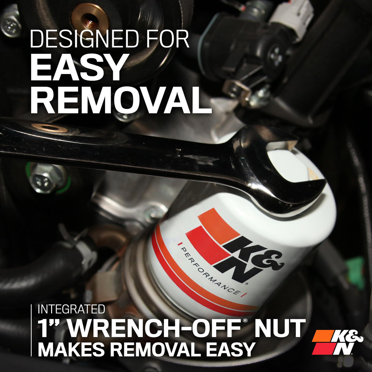 K&N FILTER HP-2001 K&N Oil Filter: 20,000 Mile Engine Protection with Wrench Off Nut, HP-2001