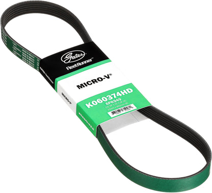 Gates K060374HD Genuine Automotive V-Ribbed Belt (Heavy Duty