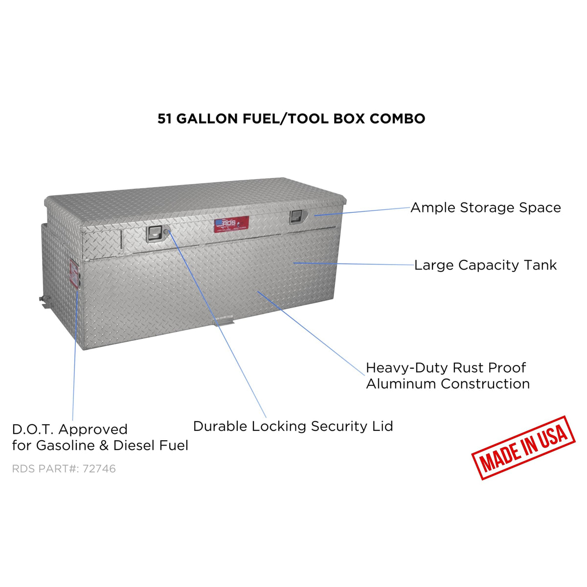 RDS MFG INC 72746 Rds Mfg Inc 72746 AUX.COMBO FUEL&TOOL 51GAL