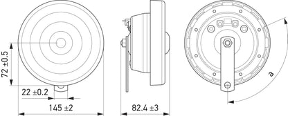 Hella 004811101 DISC HORN AVANT TONE 12V 280HZ/380HZ SET S140