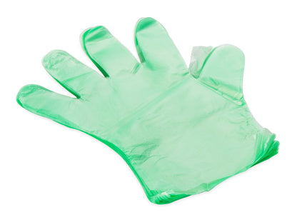 CAMCO 40285 Camco Durable All Purpose RV and Camper Disposable Sanitation Gloves | Ideal in Wet or Dry Conditions | Green Non-Latex Gloves | 100 Pack (40285)