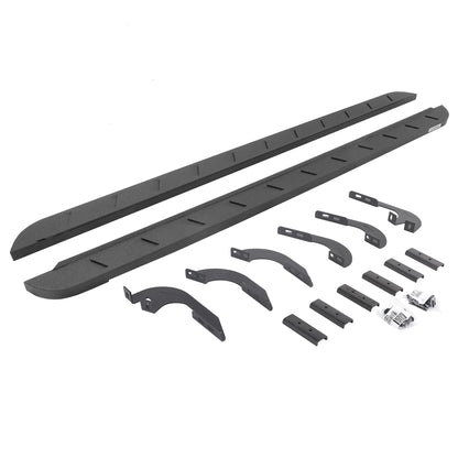 GO RHINO 63442987ST Go Rhino RB10 Slim Running Boards & Brackets | Galvanized Steel, Protective Bedliner Coating | 63442987ST | Fits 2005-2023 Toyota Tacoma Double Cab Pickup