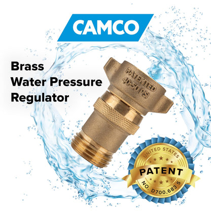 CAMCO 40055 Camco Brass Marine/RV Water Pressure Regulator - Drinking Water Safe