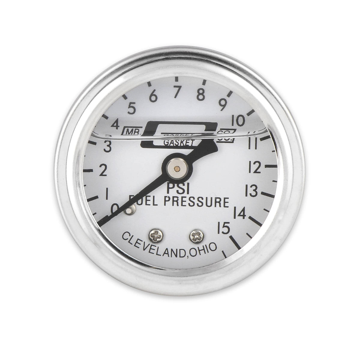 MR GASKET 1564 Mr. Gasket - 1564 Fuel Block with 0-15 PSI Liquid Filled Pressure Gauge, 1.500 in.