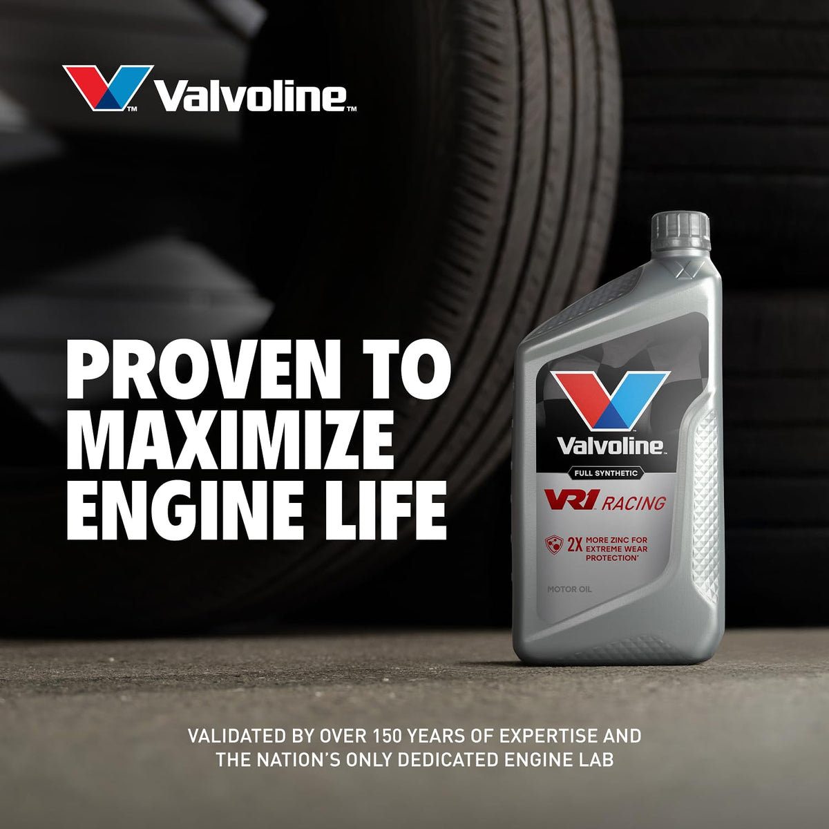 VALVOLINE 679082 Valvoline VR1 Racing Synthetic SAE 20W-50 Motor Oil 1 QT, Case of 6