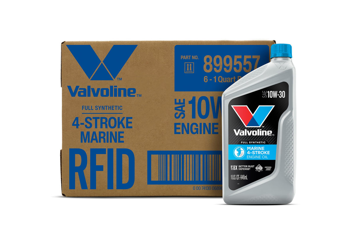 VALVOLINE 899557 Valvoline 4-Stroke Marine Full Synthetic Engine Oil 1 Quart (Pack of 6)