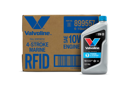 VALVOLINE 899557 Valvoline 4-Stroke Marine Full Synthetic Engine Oil 1 Quart (Pack of 6)