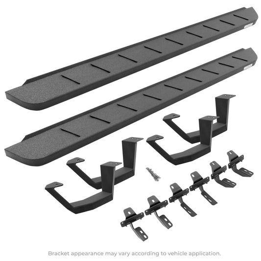 GO RHINO 6341768020T Go Rhino RB10 Running Board, Brackets, 1 Pair Drop Steps | Galvanized Steel, Protective Bedliner Coating | 6341768020T | Fits 1999-2016 Ford F-250, F-350 Super Cab Pickup