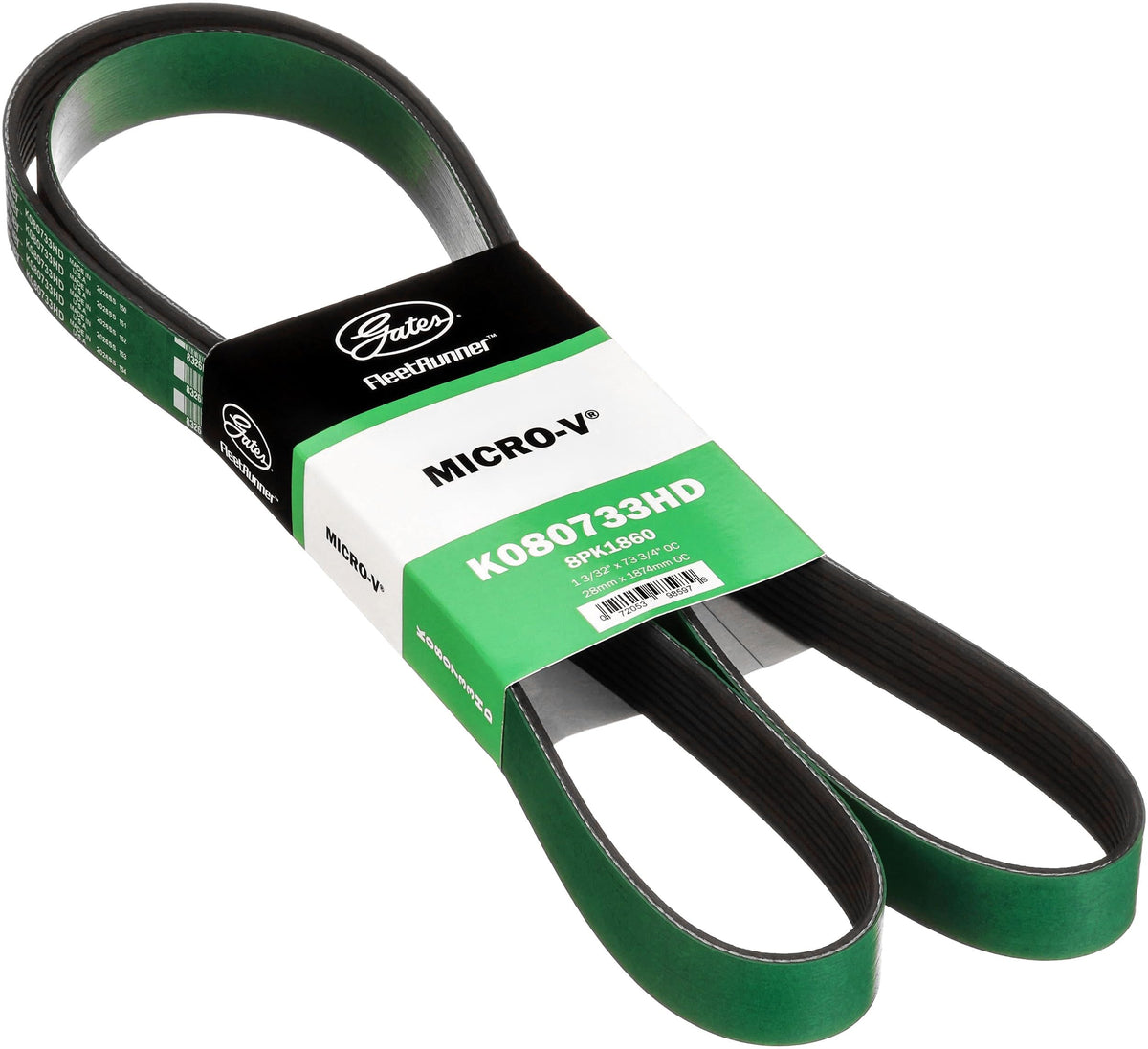 Gates K080733HD FleetRunner Micro-V Serpentine Drive Belt