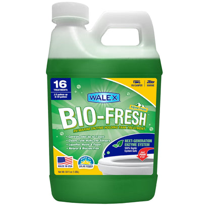 WALEX BIOFRAF64 Walex Bio-Fresh Liquid RV Black Tank Treatment - Alpine Fresh, 64 oz