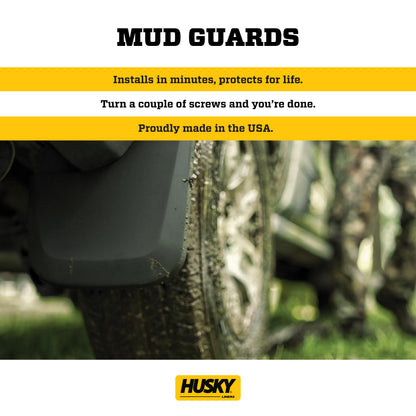 Husky Liners 58521 Husky Liners — Front Mud Guards – Fits 2021-2024 Ford F-150 (King Ranch, Lariat, Limited, Platinum, SSV, Tremor, XL, XLT) - Black, 2 Pc – 58521
