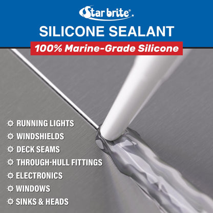 STAR BRITE 082121 STAR BRITE Marine Silicone Sealant White - Waterproof