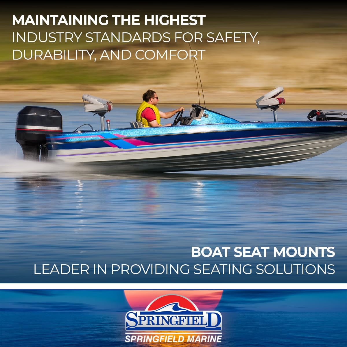 SPRINGFIELD 1300750-L1 Springfield Marine 1300750-L1 Flat Sided Aluminum Base - Left, White