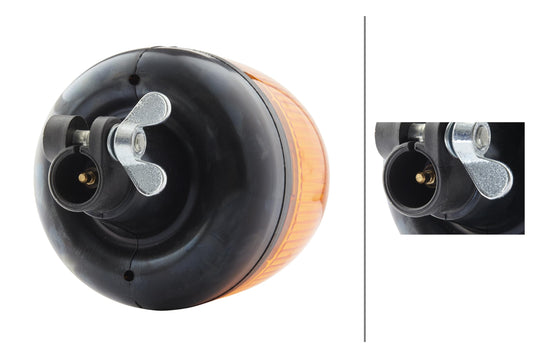 HELLA 009506011 Hella 009506011 KL Rotacompact Flex Mount Beacon Warning Light, Rotating Patterns, 24V, Amber