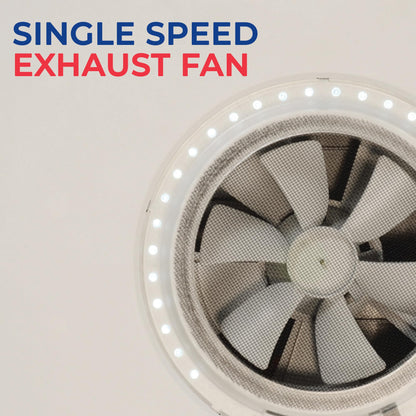 MAXXAIR VENT 00-03801 MAXXAIR Maxxfan Mini Plus Vent 6"" Single Speed Exhaust Fan - Quiet and Energy Efficient RV Ventilation & Lighting, White (00-03801)