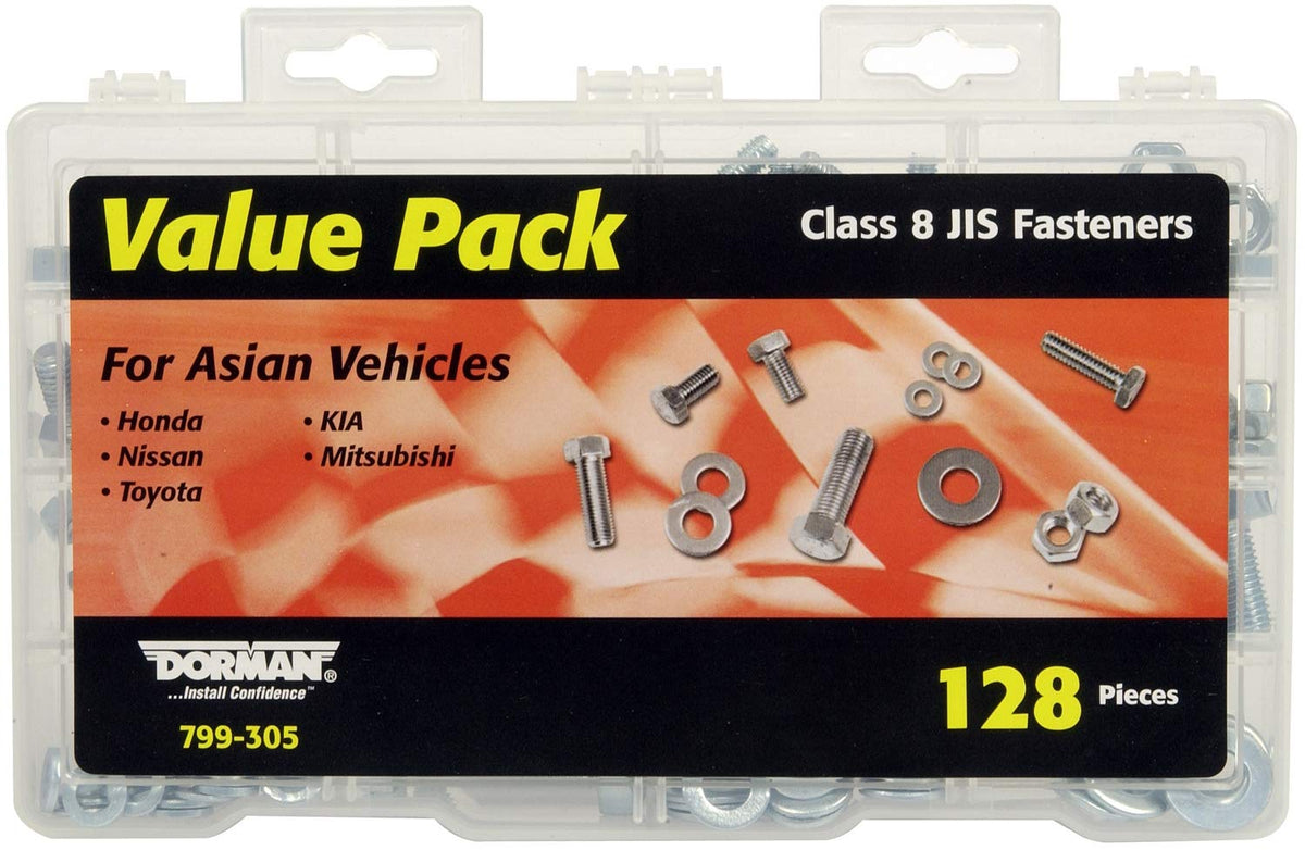 DORMAN 799-305 Dorman 799-305 Metric Class 8 Hardware Value Pack- Asian Vehicles- 15 Sku's- 128 Pieces, 128 Pack Universal Fit