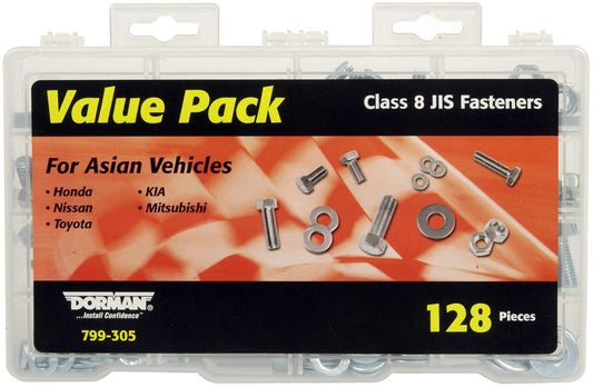 DORMAN 799-305 Dorman 799-305 Metric Class 8 Hardware Value Pack- Asian Vehicles- 15 Sku's- 128 Pieces, 128 Pack Universal Fit