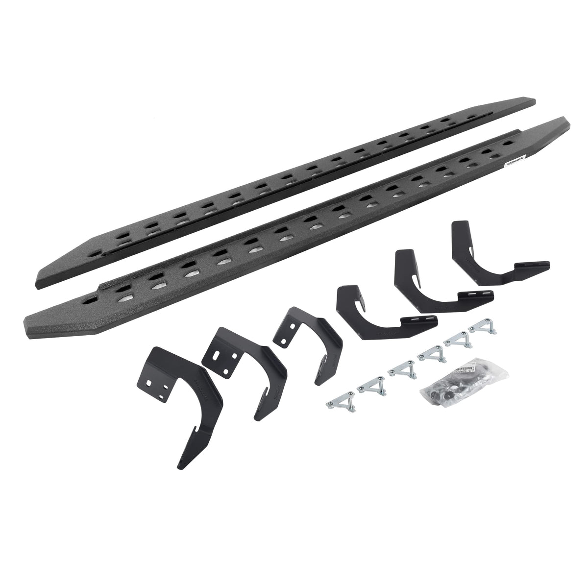 GO RHINO 69429980ST Go Rhino RB20 Slim Running Boards & Brackets | Galvanized Steel, Protective Bedliner Coating | 69429980ST | Fits 2019-2023 Ram 1500 Classic Quad Cab Classic Body Style & Others (See Description)