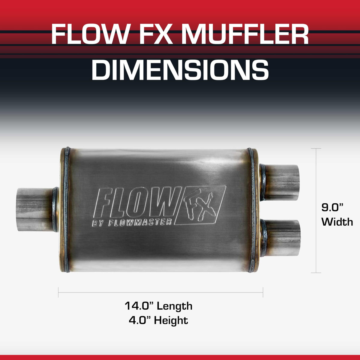 FLOWMASTER 72198 Flowmaster Flow FX Chambered Muffler – 3.00" Center In / 2.50" Dual Out