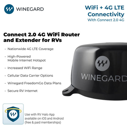 WINEGARD WF2-435 Winegard 434719 Connect 2.0 4G2 (WF2-435) 4G LTE and Wi-Fi Extender for RVs