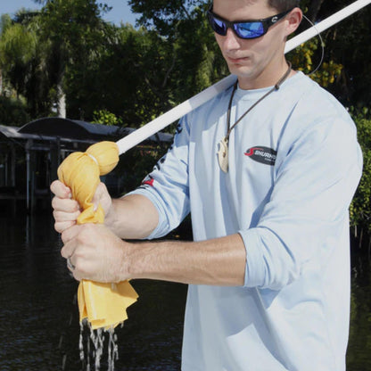 Shurhold 2117XL Shurhold 60" Extra Large Water Sprite Deck Mop Bamboo Handle, Absorbent PVA Head for Boat Deck Cleaning, Quick-Dry Mop Head Design, Marine Use