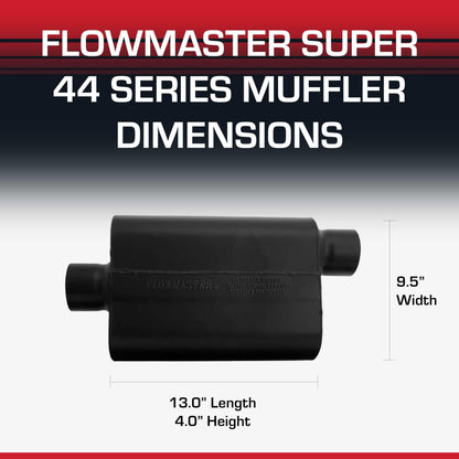 FLOWMASTER 943047 Flowmaster Super 44 Series Chambered Muffler – 3.00" Center In/Offset Out