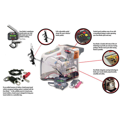ROADMASTER 9400 Roadmaster 9400 Even Brake Support Braking System with LED Monitor and Breakaway Emergency Braking System fits Any Towed Vehicle | Easy Installation | Completely Portable | Made in the USA