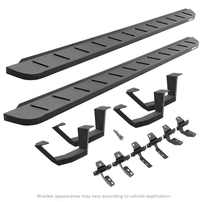 GO RHINO 6344368720PC Go Rhino RB10 Running Board, Brackets, 1 Pair Drop Steps | Galvanized Steel, Textured Black | 6344368720PC | Fits 2022-2024 Toyota Tundra Crew Max Pickup