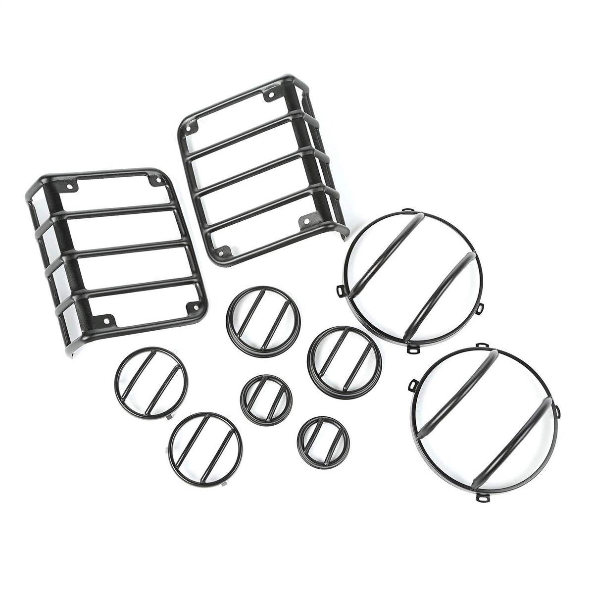 RUGGED RIDGE 12496.02 Rugged Ridge | Euro Guard Kit, Black, 10 Piece | 12496.02 | Fits 2007-2018 Jeep Wrangler JK/JKU
