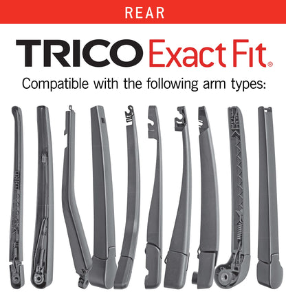 TRICO 12-E TRICO Exact Fit 12 Inch Rear Wiper Blade Fits Select Buick, Cadillac, Chevrolet, Ford, GMC, Isuzu, Jeep, Lincoln, Mazda, Mercury, And Saab Model Years, Part Number 12-E