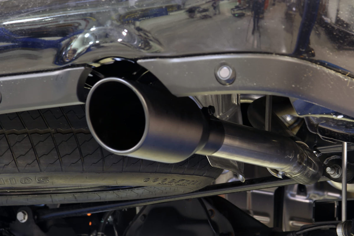 FLOWMASTER 817850 Flowmaster 817850 American Thunder Axle-Back Exhaust Kit 2.5 Inch 409 Stainless Steel 4.5 Inch Black 304 Tips Compatible with 2019-2024 New Body Ram 1500 5.7L 2/4WD except Factory Single Tailpipe