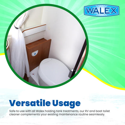 WALEX WALTB32 Walex Premium RV/Marine Toilet Bowl Cleaner - Naturally Derived Formula, Safe Plastic & Ceramic Toilets, Powerful Cleaning for Stains & Deposits, Septic Safe, Refreshing Lavender Fragrance, 32 oz